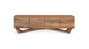 GINER Y COLOMER Mueble de TV de madera de acacia con 4 puertas